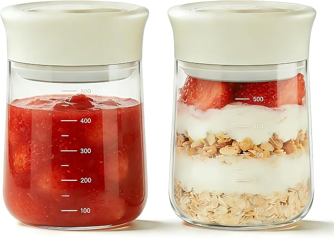 2-Pack Upgraded Airtight Glass Storage Jar by NUZEAK