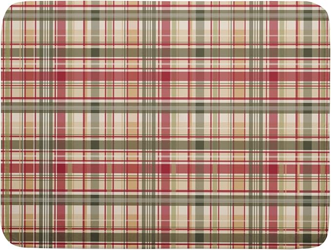 Giwawa Autumn Decorative Dish Drying Mat, Fall Buffalo Plaids Checkered Dish by Giwawa