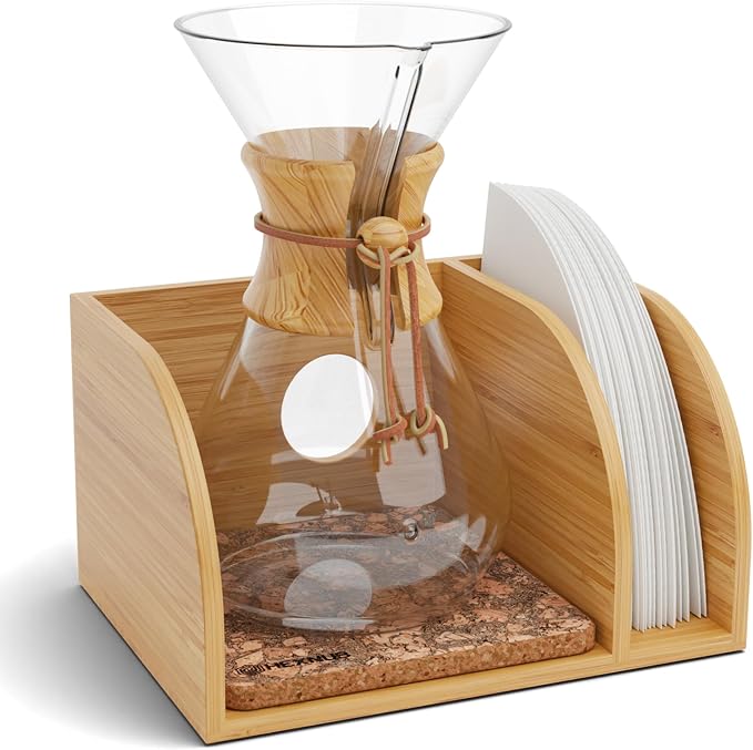 HEXNUB Pour Over Caddy for Chemex Bodum Cosori Coffee Makers Cork | Handmade by HEXNUB