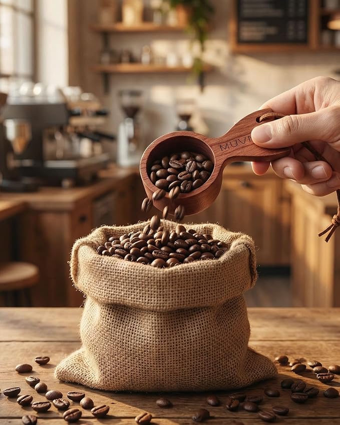 Walnut Coffee Scoop - 10g Wooden Measuring Spoon - Image 6