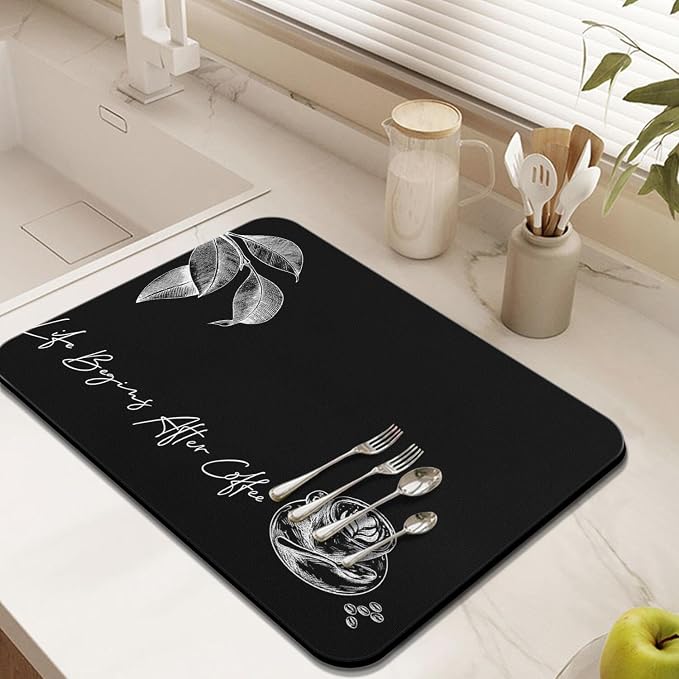 Coffee Mat - Fashion Absorbent Drying Mat Waterproof Protects Kitchen - Maker - Image 3