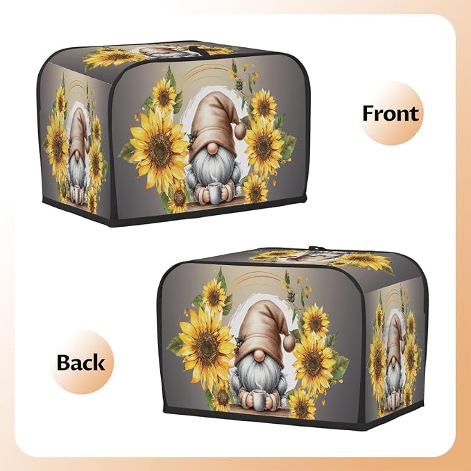 Flower Dwarf Sunflower Toaster Cover 2 Slice Wide Slot Washable Appliance - Image 3