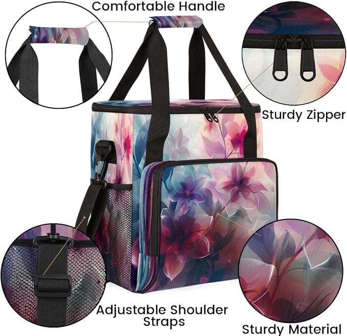 Floral Flower Purple Pink Coffee Machine Bag Compatible - Image 6
