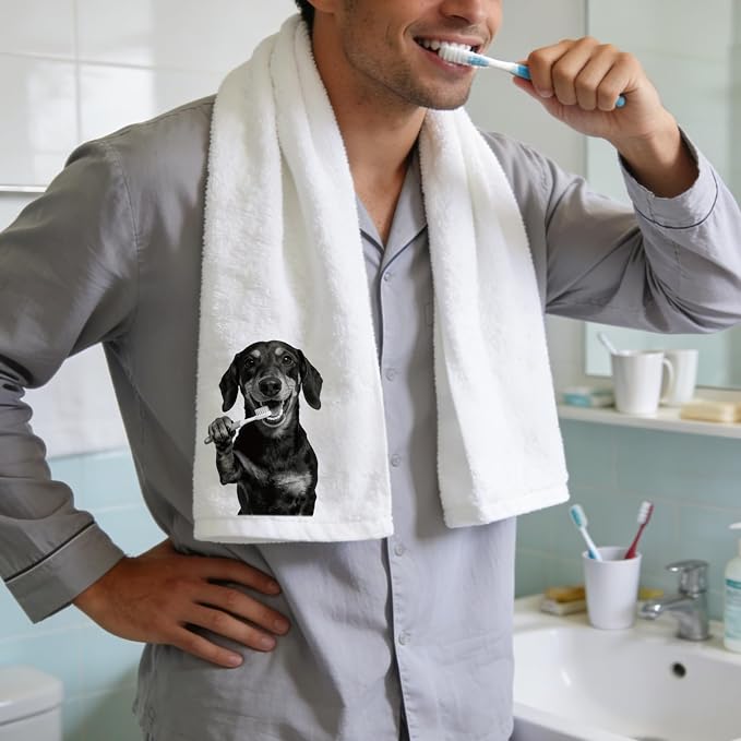 CUTHOLLOW Bath Dachshund Decorative Kitchen Towels Set of 4, 15.74"x23.62" Soft - Image 6