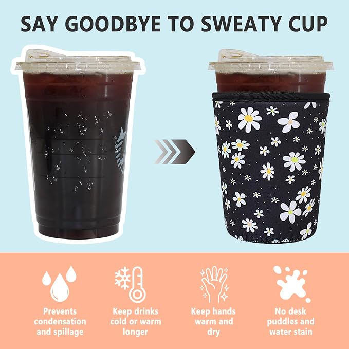 3 Pack Reusable Iced Coffee Sleeves - Image 4