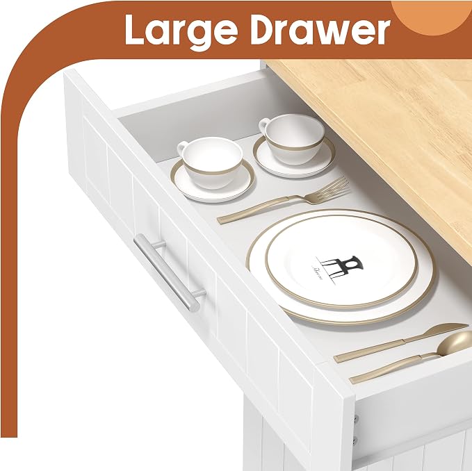 JY QAQA 42" Kitchen Island on Wheels - Image 2