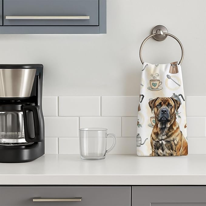 Caroline's Treasures Brindle Boerboel Coffee Bar Kitchen Towel Velour Plush - Image 3
