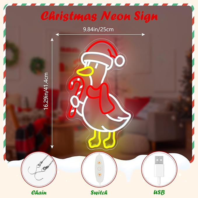 Christmas Goose Neon Sign Silly Goose Neon Light Sign - Image 2