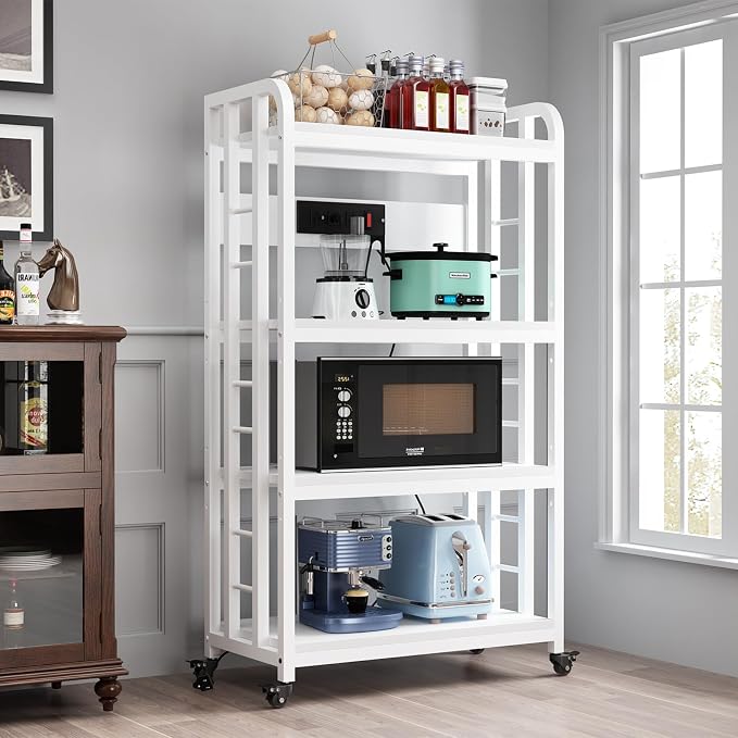 SIREDEEP Bakers Rack with Power Outlet ，4-Tier Kitchen Baker's Rack, Microwave by SIREDEEP