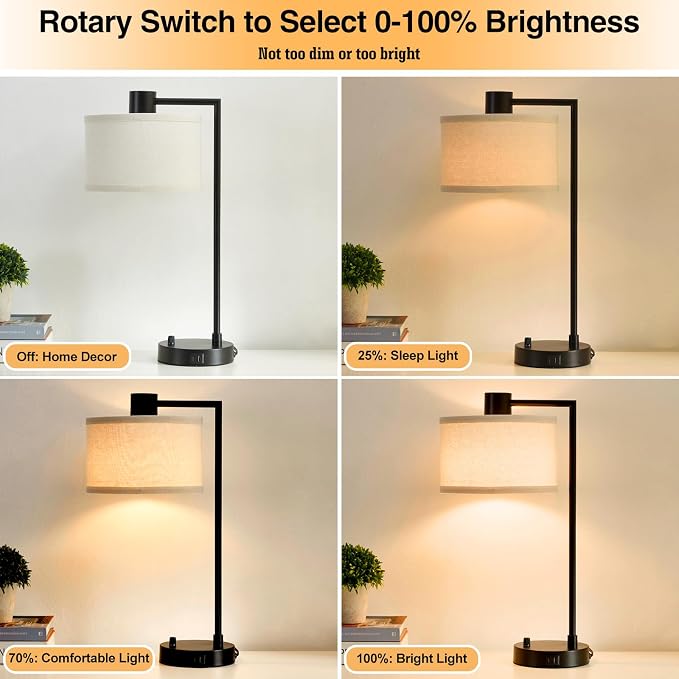 Luvkczc Table Lamp for Bedroom Set of 2 - Image 3