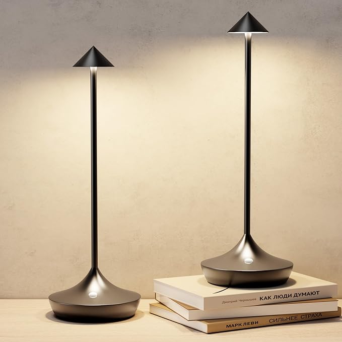 Cordless Rechargeable Table Lamp Set of 2, 3 Color Temperatures 9 Lighting Modes by ZenithLightTableLamp