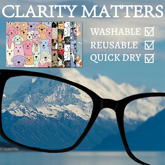 CREATCABIN 6Pcs Glasses Cleaning Cloth Microfiber Lens Cleaning Cloths Reusable - Image 4
