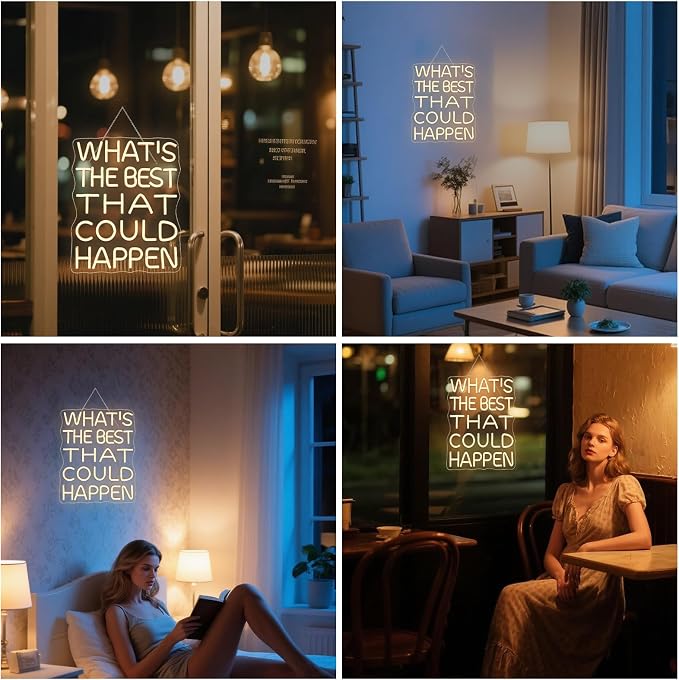 What's The Best That Could Happen Neon Sign Bars Adjustable Brightness Art neon - Image 7