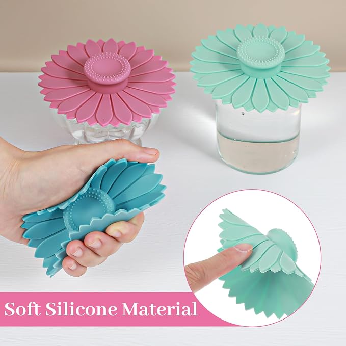 3 Pcs Silicone Cup Covers, Coffee Cup Lids - Image 3