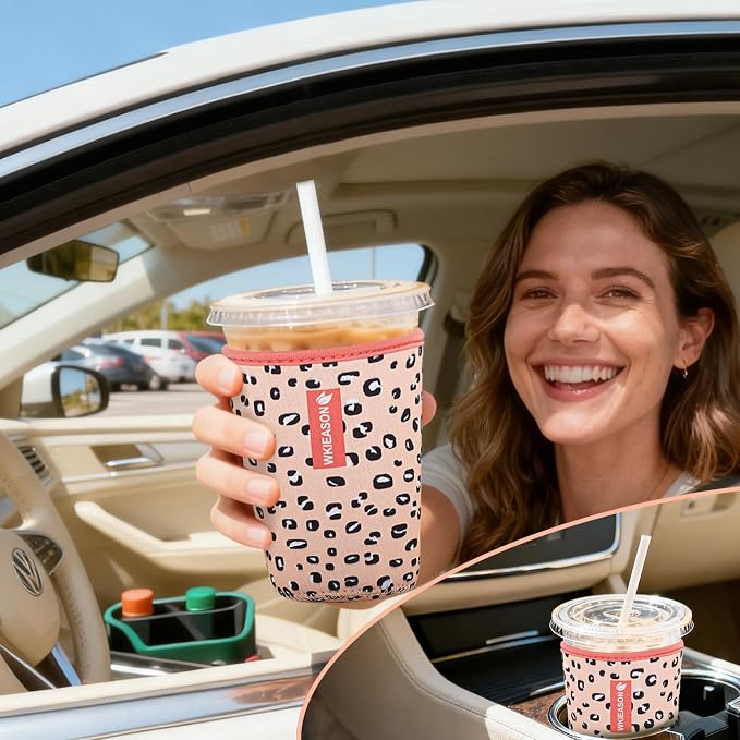 Wk ieason Iced Coffee Cup Sleeves Reusable Neoprene Iced Coffee Sleeve - Image 5