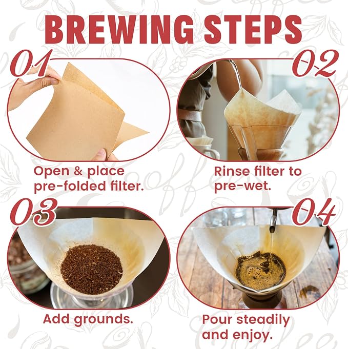 Pre-Folded Unbleached Cone Coffee Filters – Premium Thick Paper, Compatible - Image 5