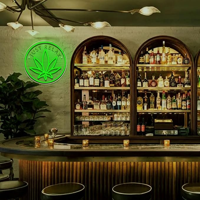 Just Relax Neon Sign Dimmable Green Leaf LED Neon Lights Signs - Image 7