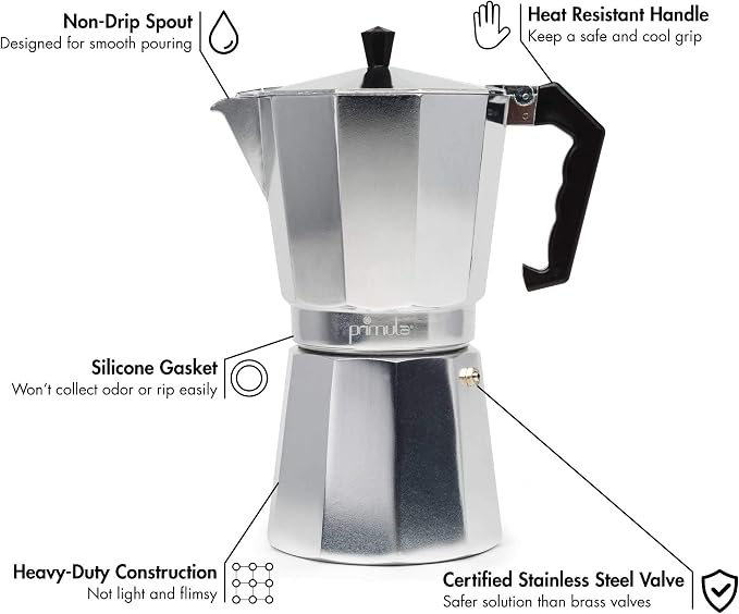 Primula Classic Stovetop Espresso and Coffee Maker, Moka Pot - Image 2