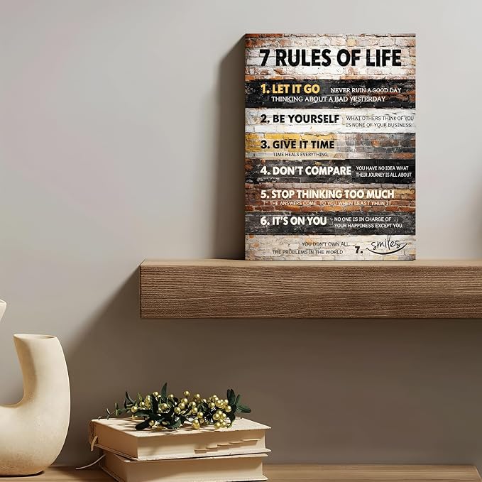 7 Rules of Life Wall Art Motivational Picture - Image 5
