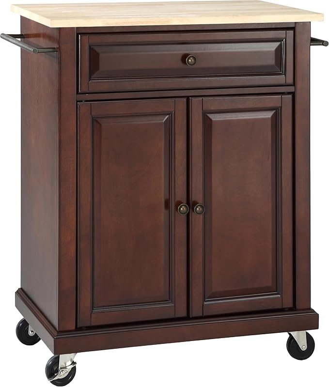 Crosley Furniture Compact Wood Top Small Rolling Cart by CrosleyFurniture