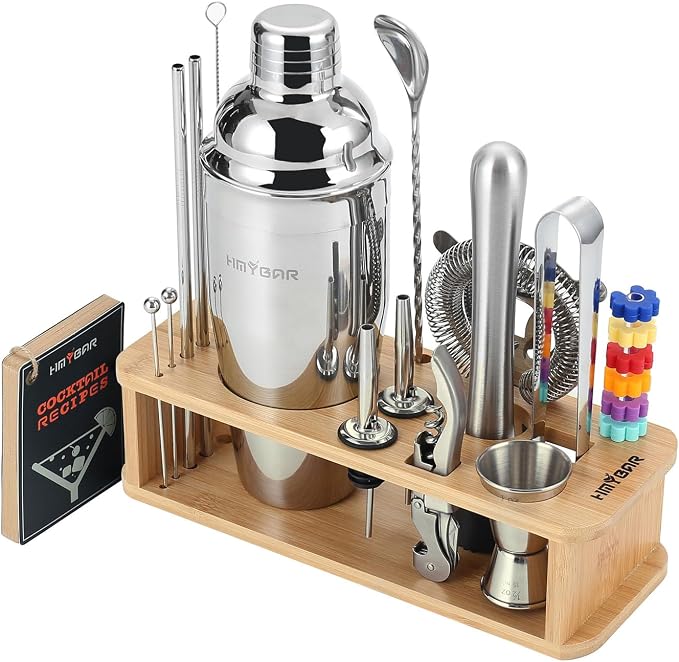 HMYBAR® 22-Piece Cocktail Shaker Set, Mixology Bartender Kit by HMYBAR