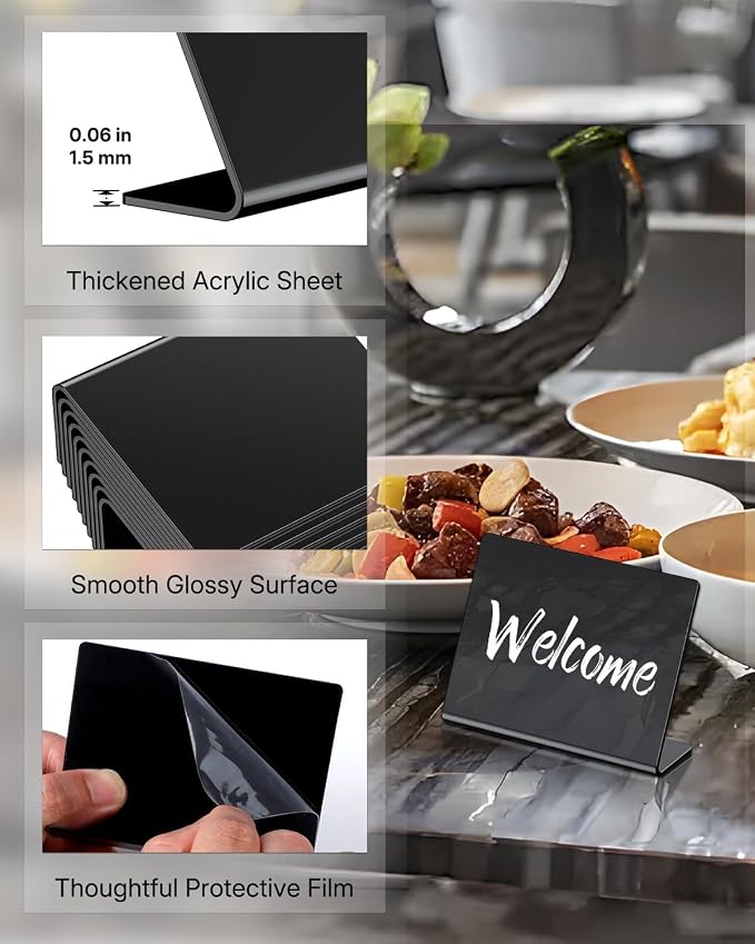 Uniclife 20 Pack Mini Acrylic Chalkboard Signs - Image 3