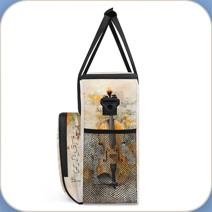 Musical Violin Coffee Maker Carring Bag, Large Insulated Storage Organizer Case - Image 4