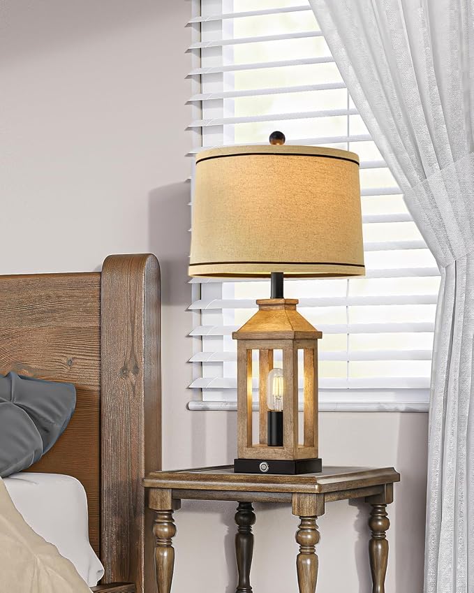 G-SAFAVA 23.75" Farmhouse Table Lamps USB A+C Charging Ports 3-Way Dimmable - Image 6