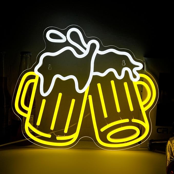 Beer Neon Sign for Wall Decor Dimmable Bar Neon Sign Led Beer Neon Lights Signs by Mojoish
