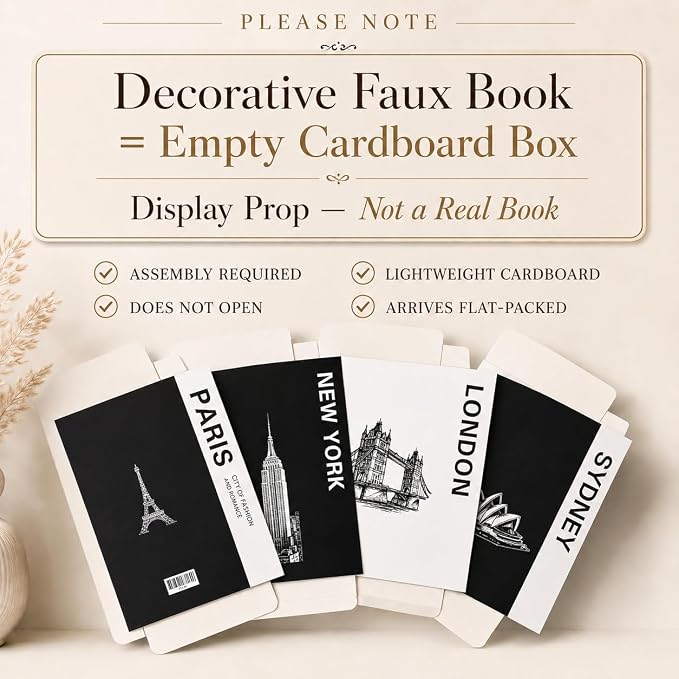 PROBENEX 4 Pcs Decorative Books | Faux Travel Coffee Table & Shelf Decor | - Image 3