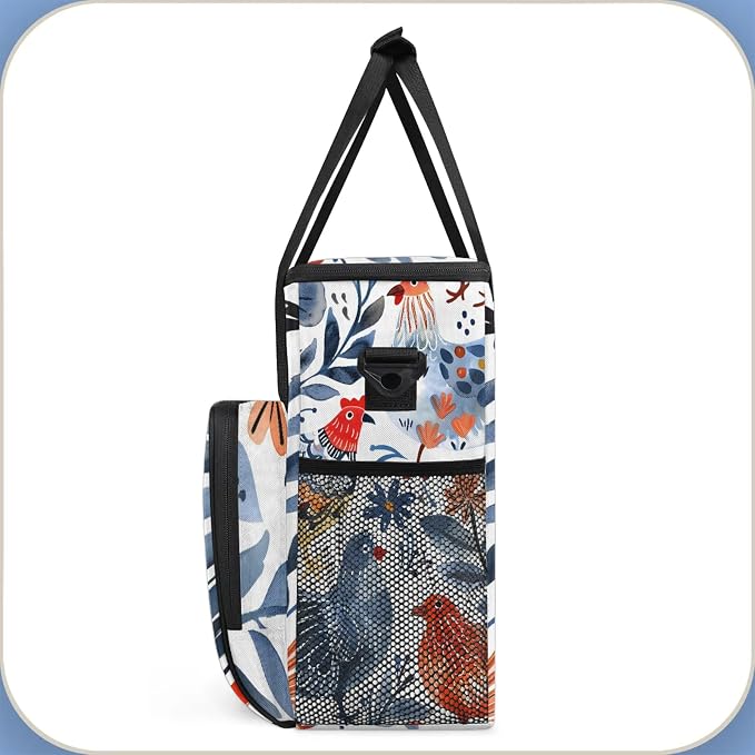 Cute Chicken Coffee Maker Carring Bag, Large Insulated Storage Organizer Case - Image 4