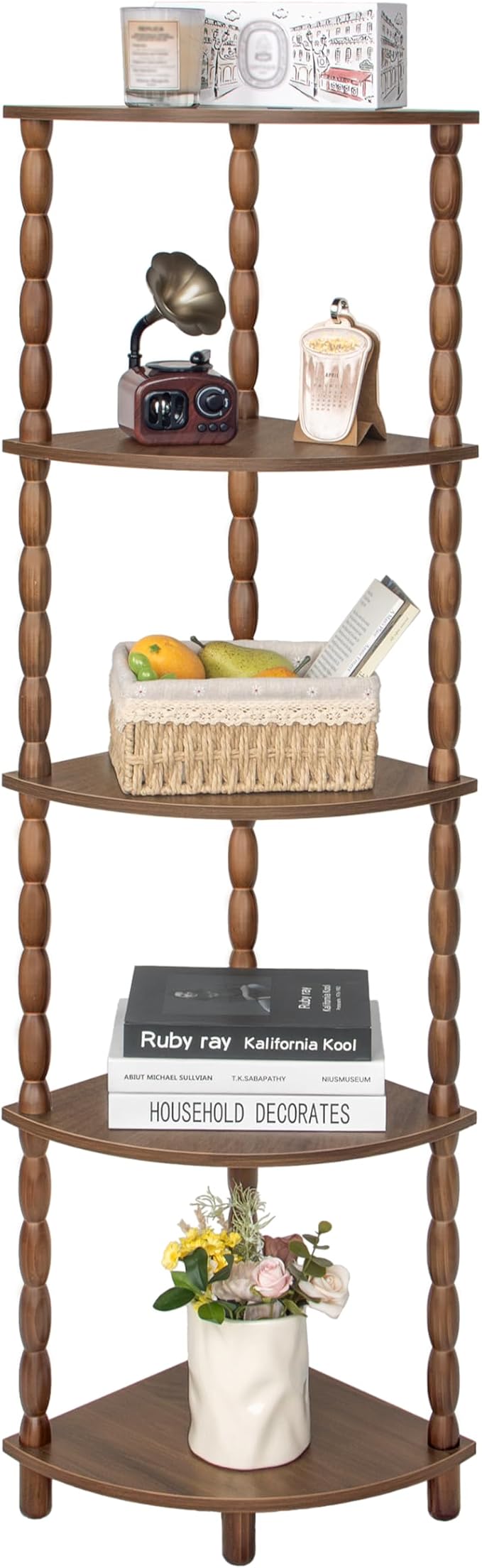 MaxSmeo Corner Shelf, 5-Tier Corner Bookshelf by MaxSmeo