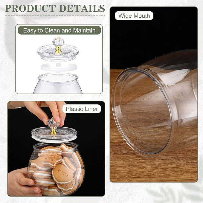 Nuogo 4 Pcs Plastic Candy and Cookie Jars - Image 4