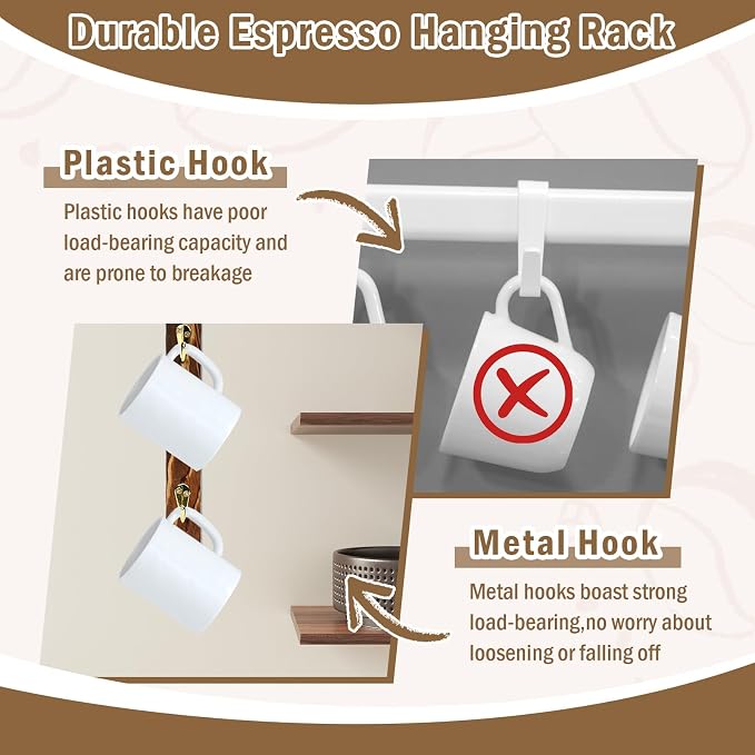 2 Pack Coffee Mug Wall Rack - Image 5