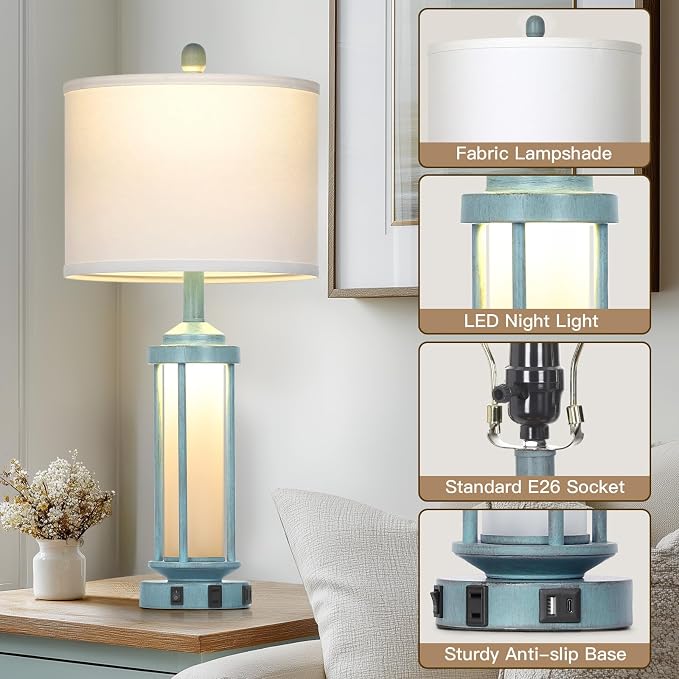 Lolikit 27" Tall Farmhouse Table Lamps - Image 3