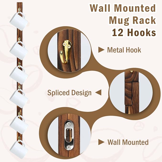 2 Pack Coffee Mug Wall Rack - Image 3