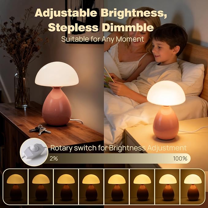 Mushroom Table Lamp for Bedroom, Small Lamp for Living Room, Nightstand - Image 4