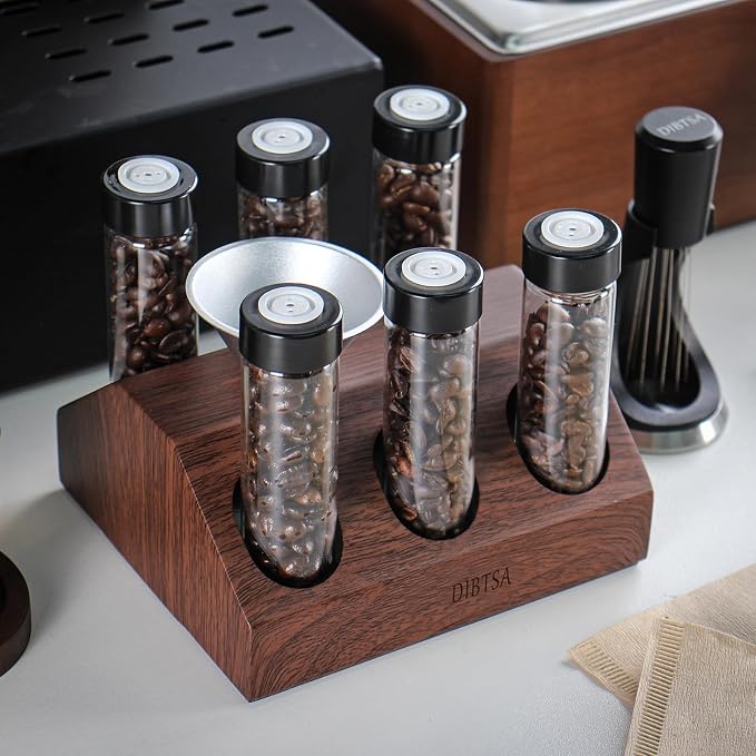DIBTSA Coffee Bean Cellars, 6 Single Dose Espresso Beans Storage Container Tubes - Image 6