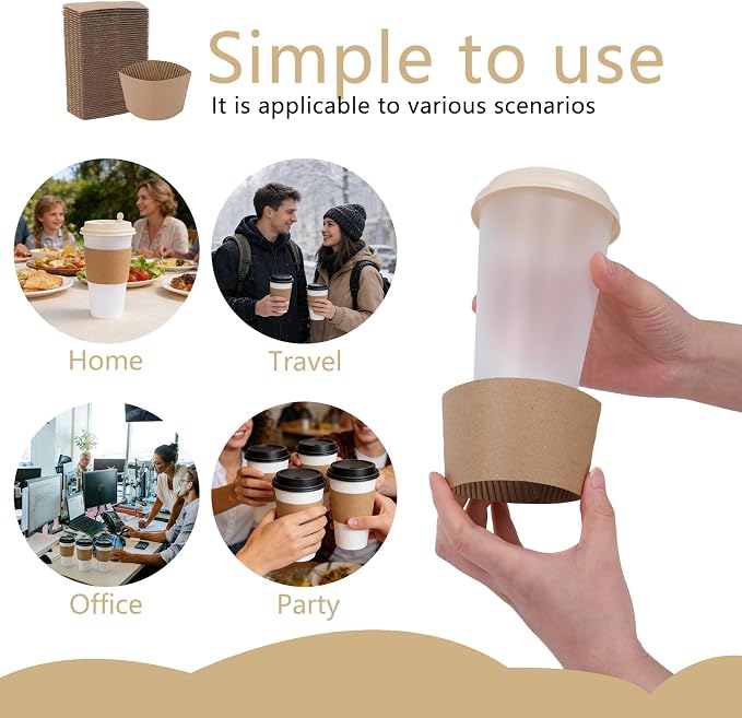 200 Pack Coffee Cup Sleeves, coffee sleeves, Coffee Sleeves Disposable - Image 6