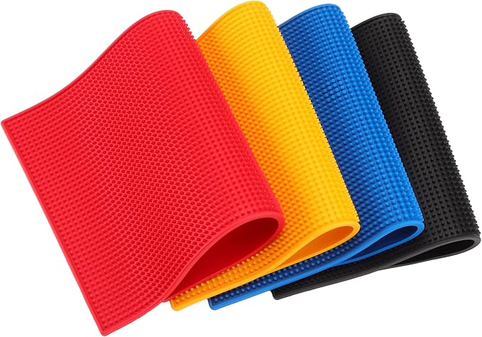 FUNSUEI 4 PCS 18 x 12 Inch Colorful Rubber Bar Mats, Rubber Bar Service Spill - Image 3
