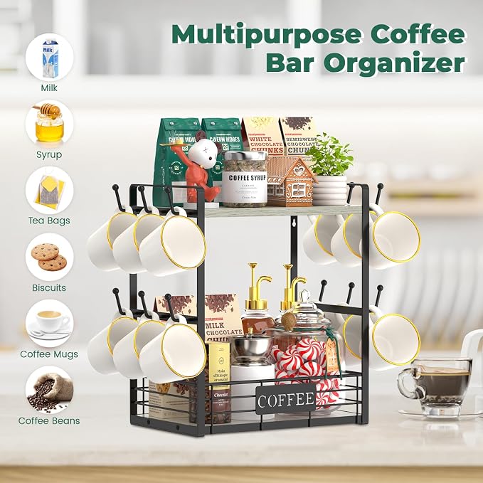 EsLuker.ly Coffee Mug Cup Holder Stand Bar Station Organizer - Image 4