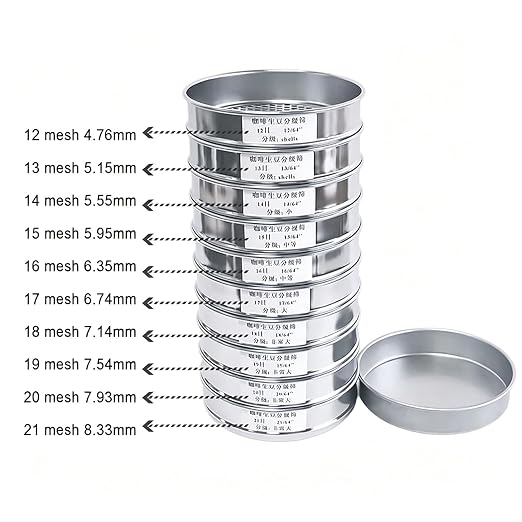 Coffee Bean Grading Sieve Set, 8 Inch Stainless Steel Round Sifter - Image 4