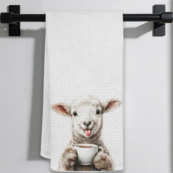 Funny Sheep Coffee Gifts Hand Towel by Unknown