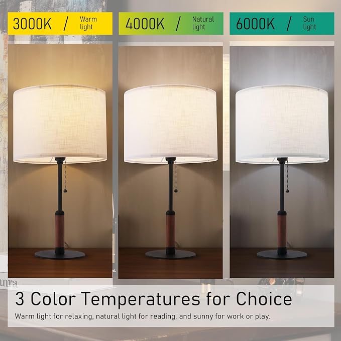 21" Set of 2 Modern Table Lamp Bedside Lamps - Image 4