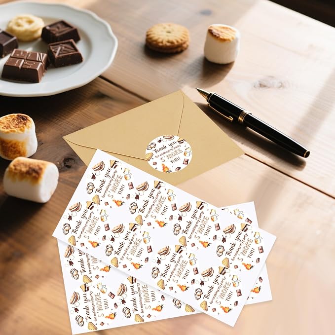 Serencatcher S'More Theme Thank You Stickers - Image 3