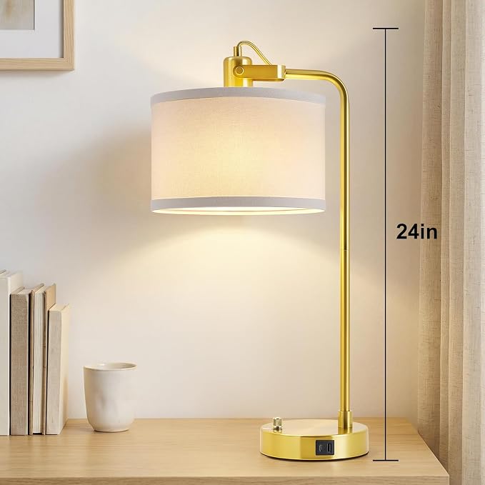 24‘’ Gold Table Lamp Set of 2 - Image 5