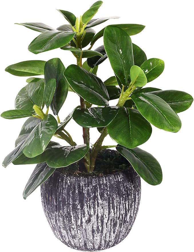 Artificial Potted Plant, Real Touch Artificial Oak Leaves Waterproof Fake by SHOHAYTO