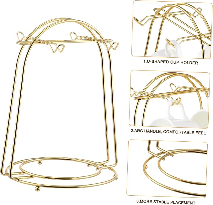 Toddmomy Iron Coffee Cup Holder Rack, Storage - Image 3