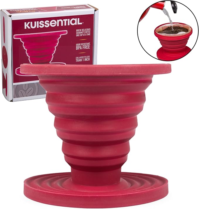 Kuissential SlickDrip Pour Over Coffee Dripper-Collapsible, Reusable Silicone - Image 4