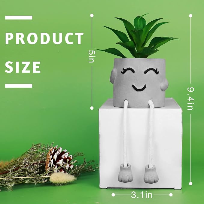 Zerzsy Artificialplant Succulents in Cement Pots - Image 4